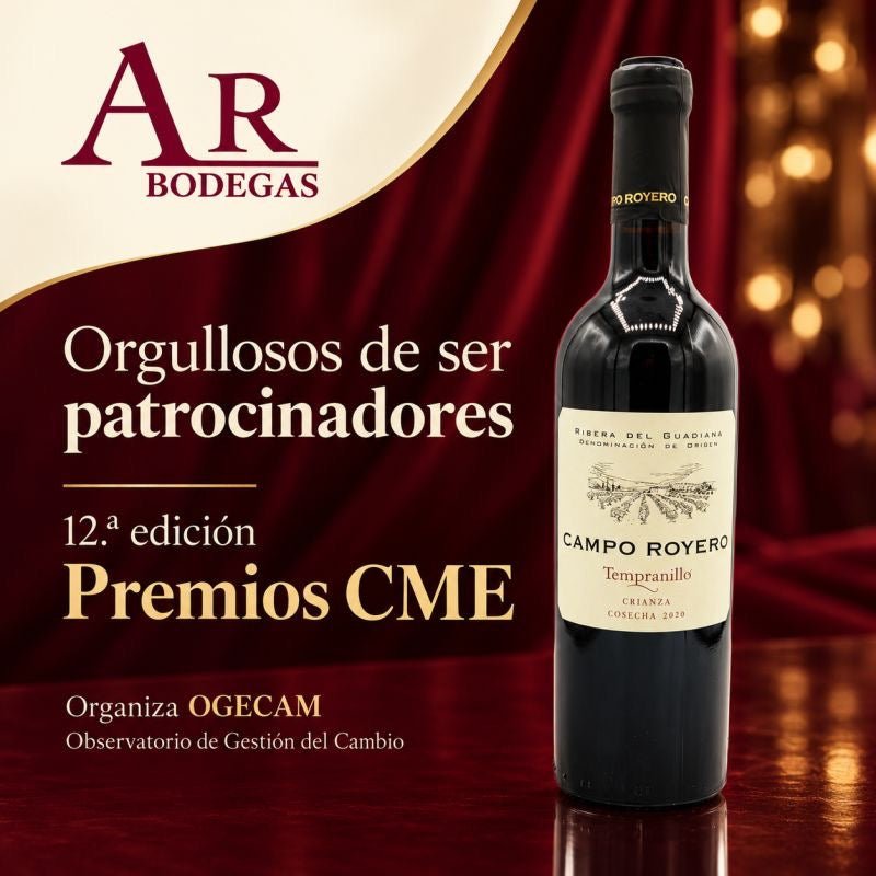 Bodegas Agapita Rubio patrocina los Premios CME, con Campo Royero tinto crianza